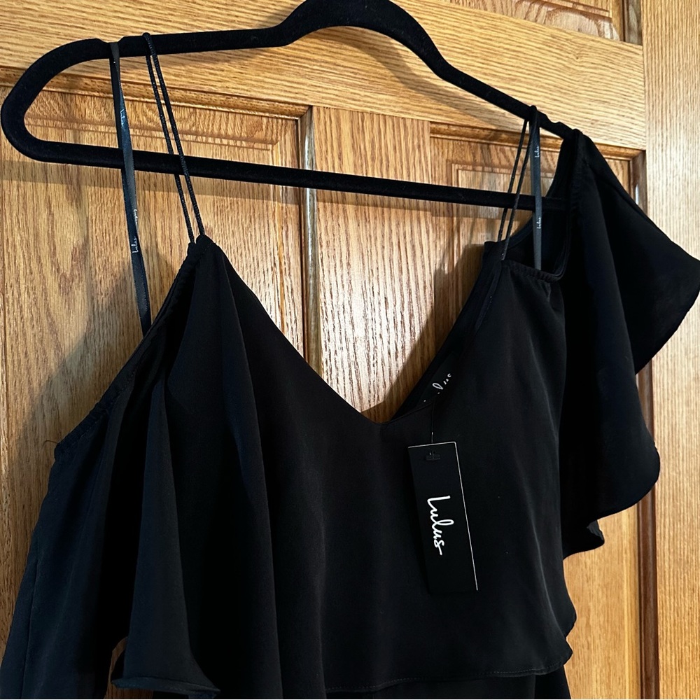 Lulu's Black Ruffled Jumpsuit - Picture 2 of 11